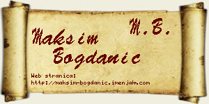Maksim Bogdanić vizit kartica